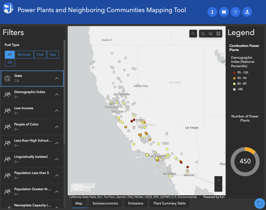 ArcGIS Power Plants and Neighboring Communities Mapping Tool