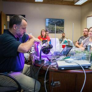 Biology Specialist John Melville demonstrates how to set up an experiment for photosynthesis with Go Direct sensors