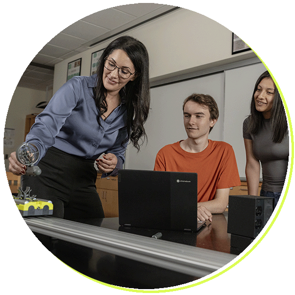 Teacher and students using Vernier Technology in the classroom