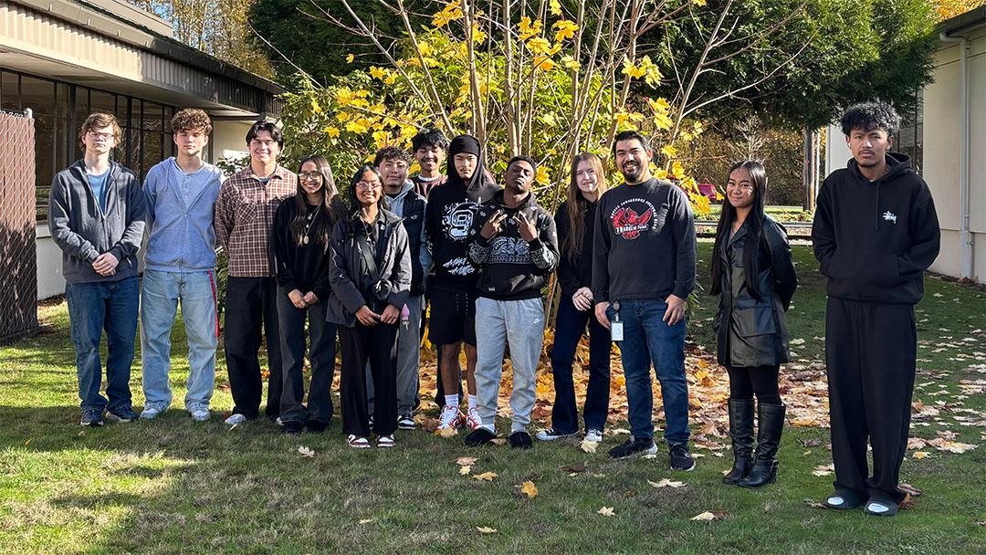 Nick Watkins' Franklin Pierce High School physics class