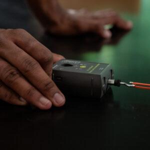 Student dragging Go Direct Force and Acceleration across a surface