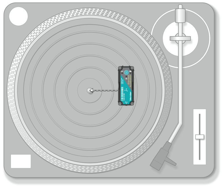 Illustration of Go Direct Acceleration on a turntable