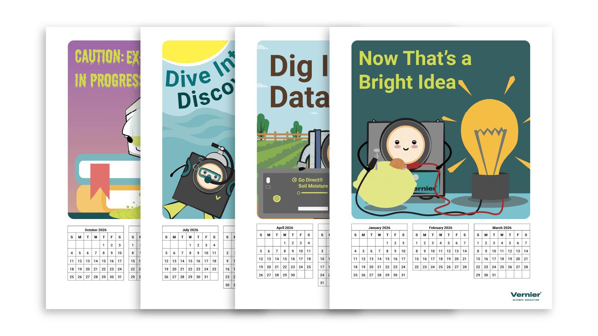 Illustration of four 2026 Mo Calendars