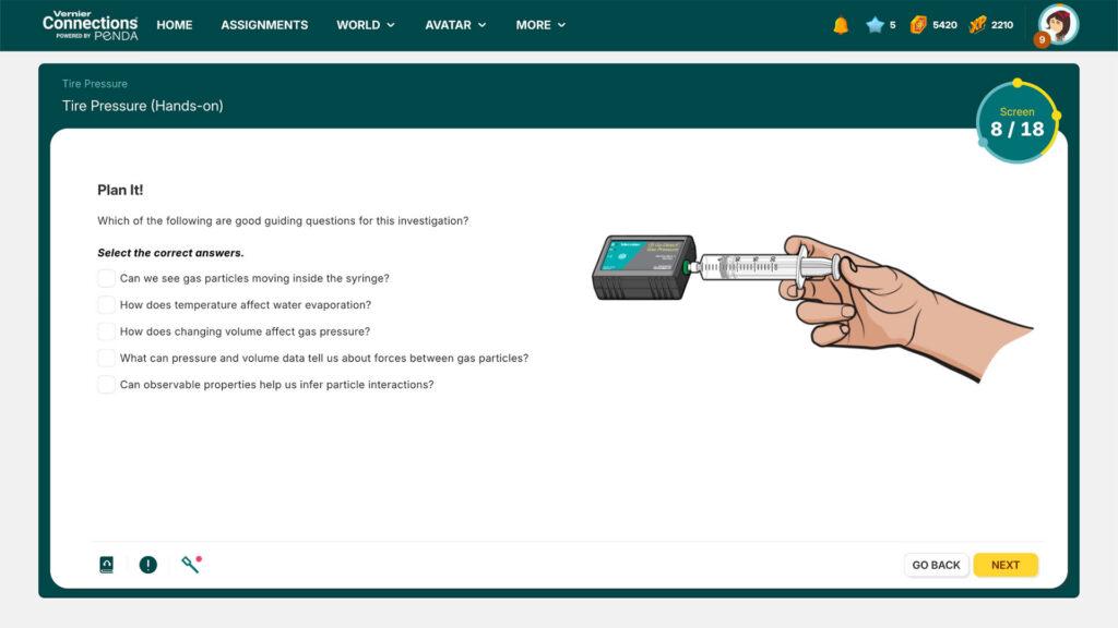 Vernier Connections screenshot