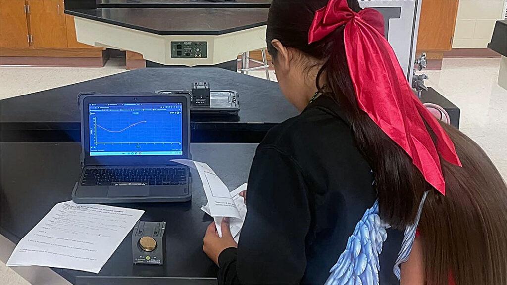 Students use Go Direct Motion Detector and Graphical Analysis in the classroom.