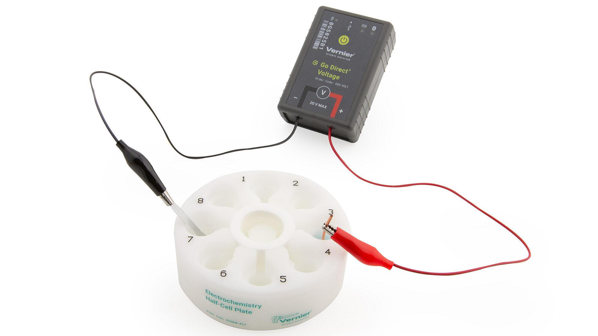 Electrochemistry Half-Cell Plate in an electrochemistry experiment setup