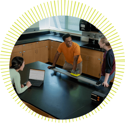 Students use the Dynamics Cart and Track System with Go Direct Sensor Carts and Vernier Graphical Analysis