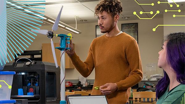 Students using KidWind Advanced Wind Experiment Kit and Vernier Graphical Analysis in the classroom