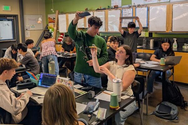 Students use the Go Direct Motion Detector to explore physics concepts at the beginning of the school year