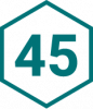 Hexagon containing the number 45