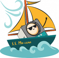 Mo the Motion Detector rides a sailboat with wind pushing the boat from behind